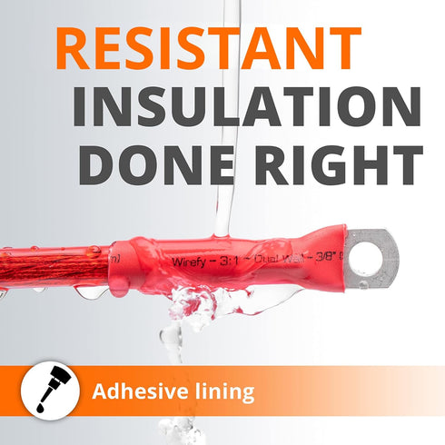 Wirefy Heat Shrink Tubing Kit - 3:1 Ratio Adhesive Lined, a resistant Shrink Wrap - Automotive Industrial Heat-Shrink Tubing - Black, Red - 200 PC...